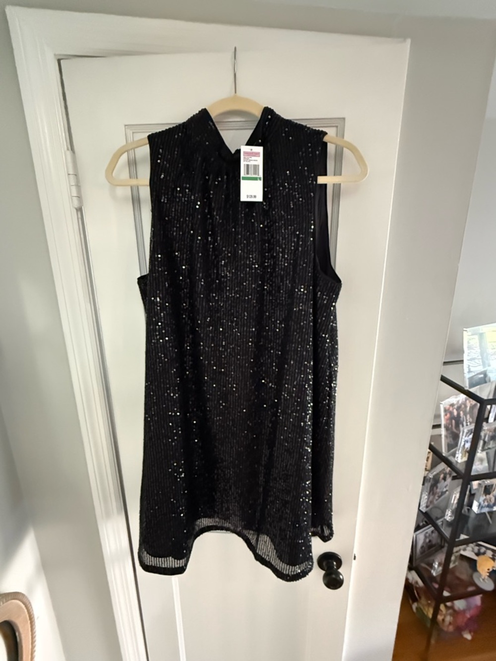 Vineyard Vines Black Sequin Mini Dress
